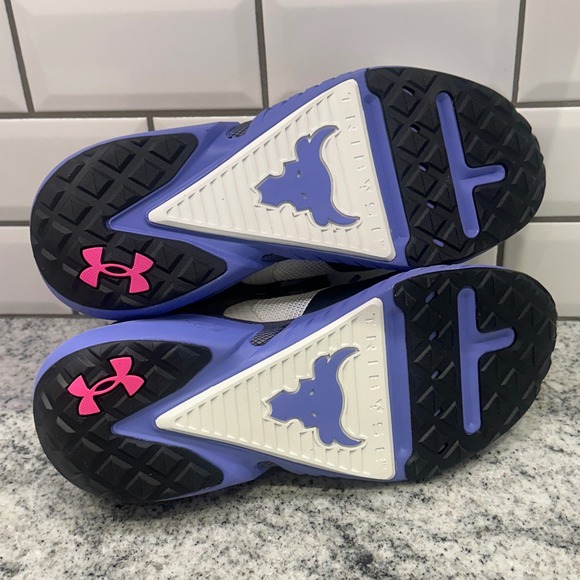 Under Armour Project Rock 5 White Purple Mens 10 Training Shoes Womens 11.5 New‎ main image 11